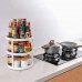 Plastic Turntable Kitchen Organizer, 360 ° Rotating Spice Rack, 3-Layer Circular Food Storage Tray